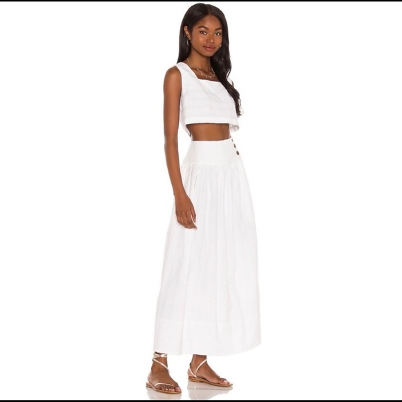 Free People Dresses & Skirts - Free People White Two-Piece Maxi Skirt Set
